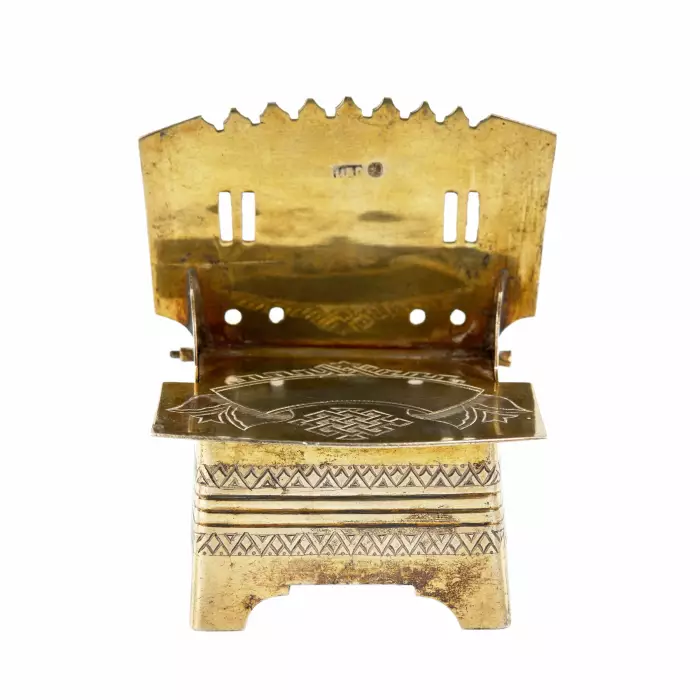 Russian silver salt shaker throne. 19th century. 