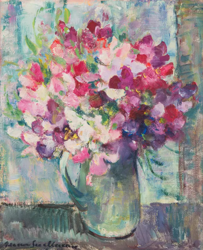 STILL LIFE “FLOWERS IN A JUG”. ANNA SNELLMAN (1884–1962). FINLAND, FIRST HALF OF THE 20TH CENTURY