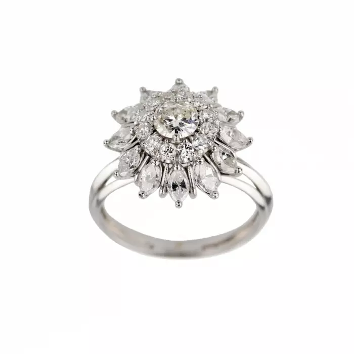 Gold ring with diamonds. 