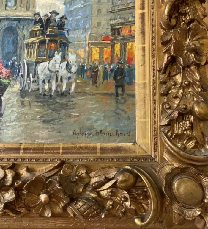 Soiree Peinture sur la Place de l`Opera. Antoine Blanchard (France : 1910-1988) 