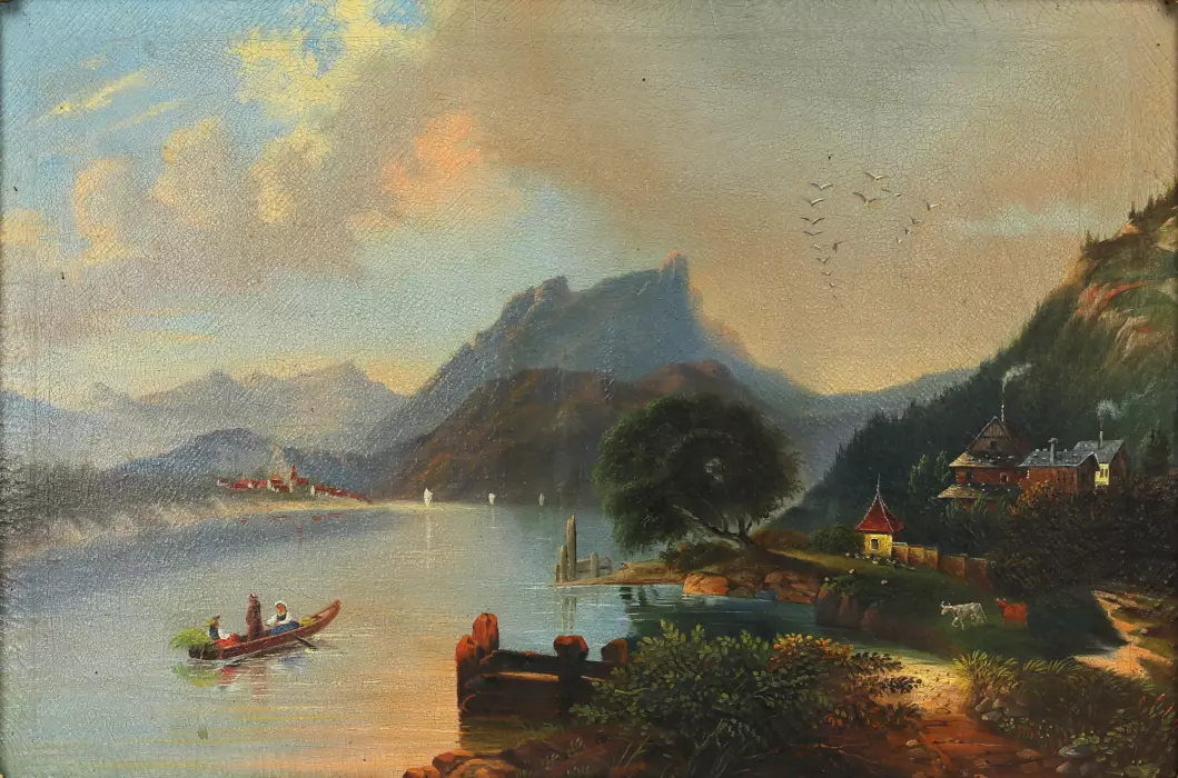 Paysage alpin avec un lac. Berg. 