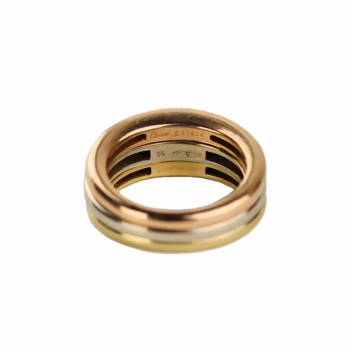 Bague en or avec diamants Cartier Mobilis tricolor dans l`ecrin d`origine. 
