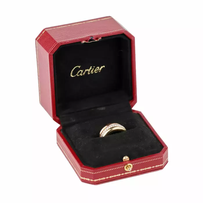 Bague en or avec diamants Cartier Mobilis tricolor dans l`ecrin d`origine. 