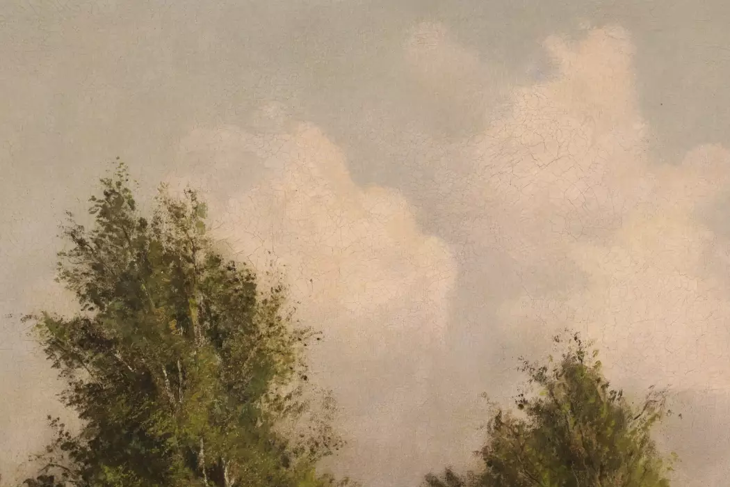 Картина «Сельский пейзаж». Михаил Константинович Клодт (1832-1902).