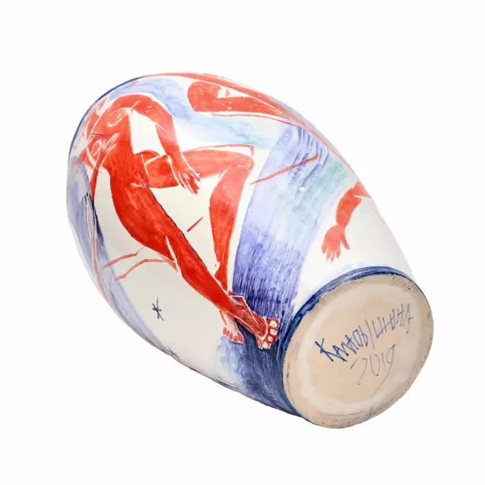 Vase en ceramique d`auteur Dansant sur le rivage. Kalapishina. annee 2019. 