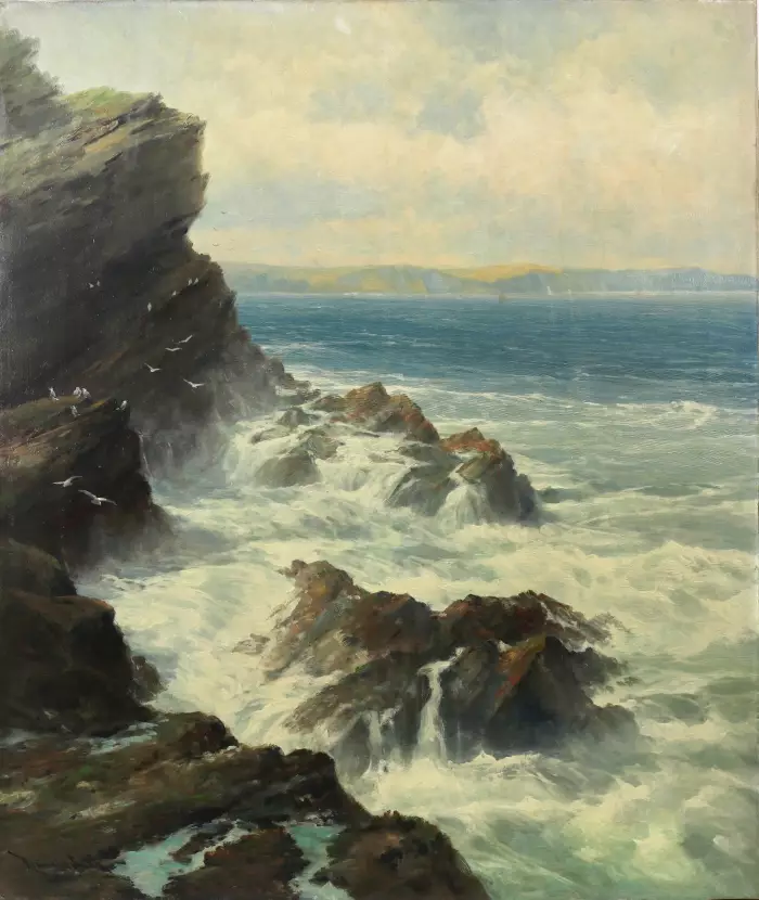 Пара морских пейзажей . REGINALD SMITH (1855-1925). Англия.