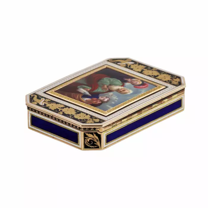 TABATIÈRE EN OR ET ÉMAIL. HANAU, 1810–1815  ALLEMAGNE, DÉBUT DU XIXe SIÈCLE