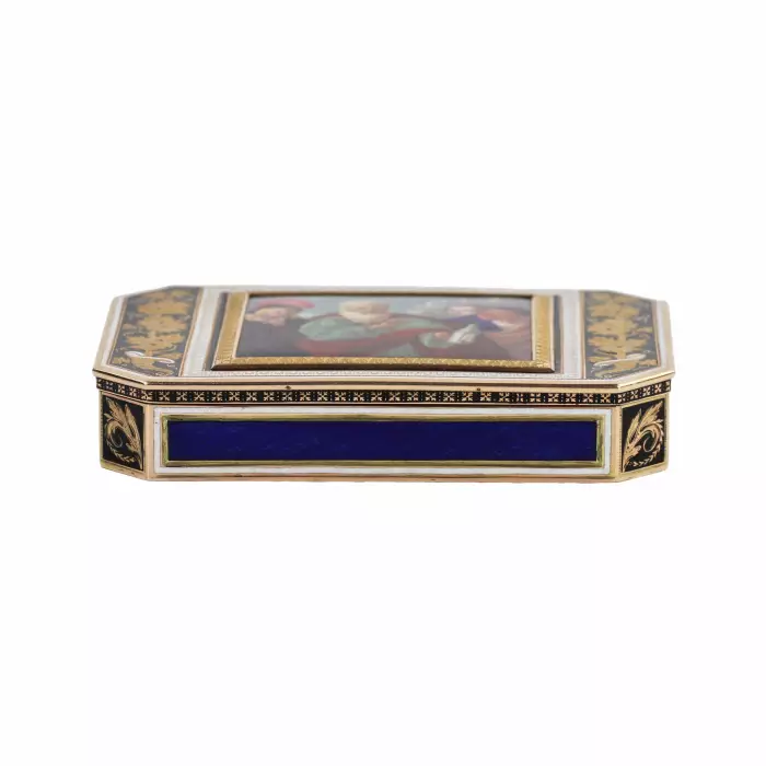 TABATIÈRE EN OR ET ÉMAIL. HANAU, 1810–1815  ALLEMAGNE, DÉBUT DU XIXe SIÈCLE