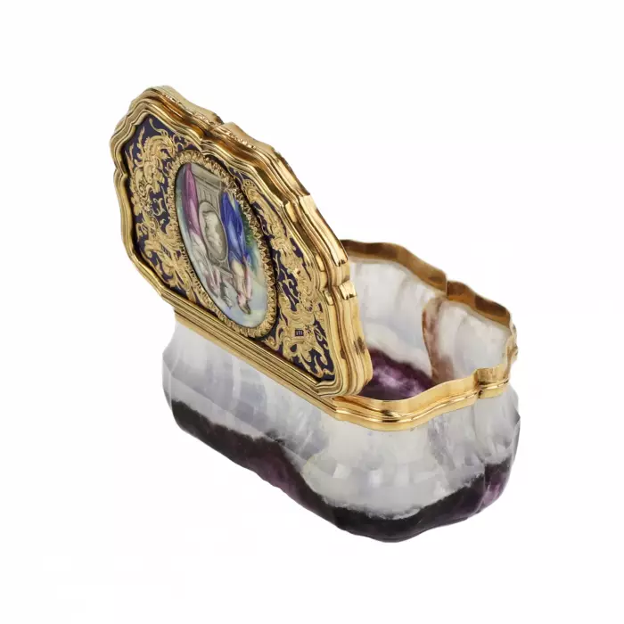 TABATIÈRE UNIQUE EN AMÉTHYSTE ET OR EMPIRE RUSSE, SAINT-PÉTERSBOURG, VERS 1840