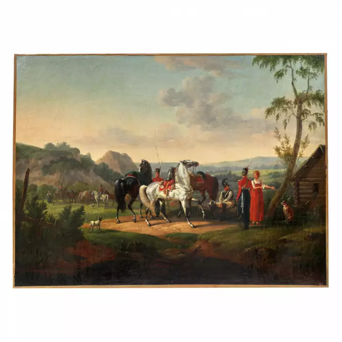 Ж.Ф.Ж. ШВЕБАШ-ДЕСФОНТЕН. Франция, 1769-1823 гг. Отдых Русской кавалерии.