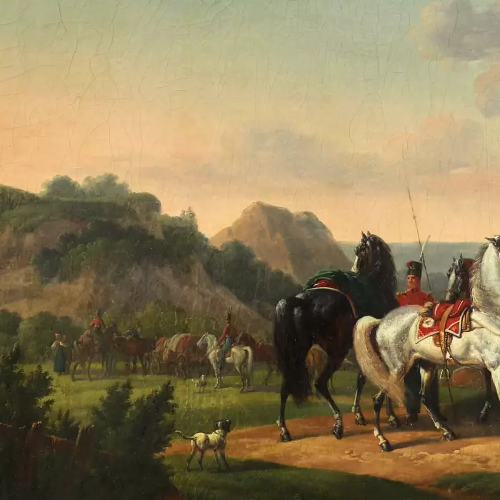 Ж.Ф.Ж. ШВЕБАШ-ДЕСФОНТЕН. Франция, 1769-1823 гг. Отдых Русской кавалерии.