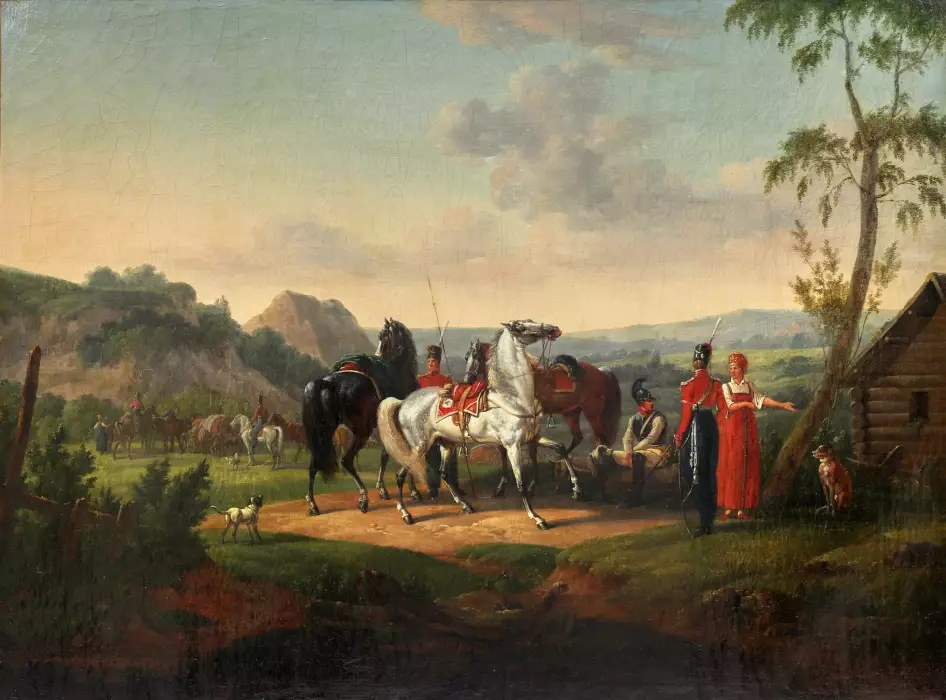 Ж.Ф.Ж. ШВЕБАШ-ДЕСФОНТЕН. Франция, 1769-1823 гг. Отдых Русской кавалерии.