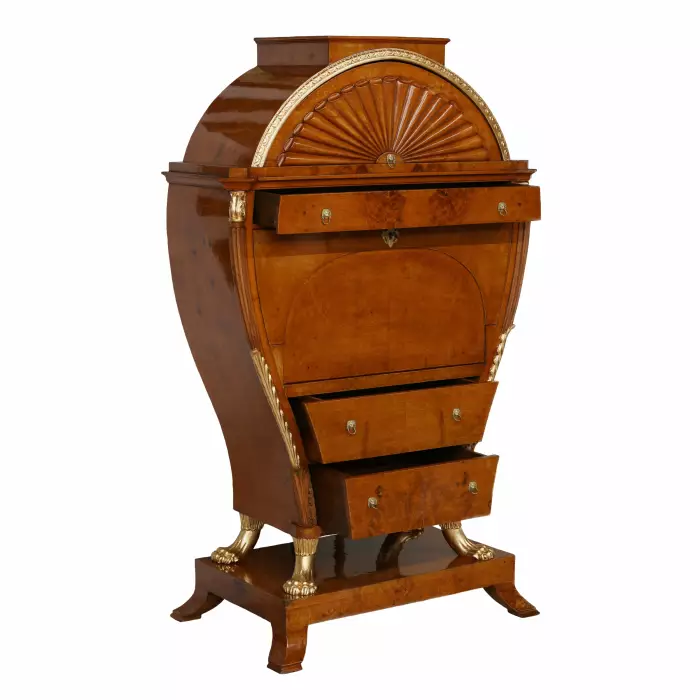 Magnificent secretaire - lyre, in the style of the Viennese Biedermeier. 