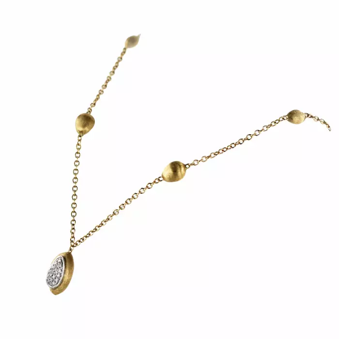 Marco Biсego. Chaîne en or originale avec pendentif et diamants. 