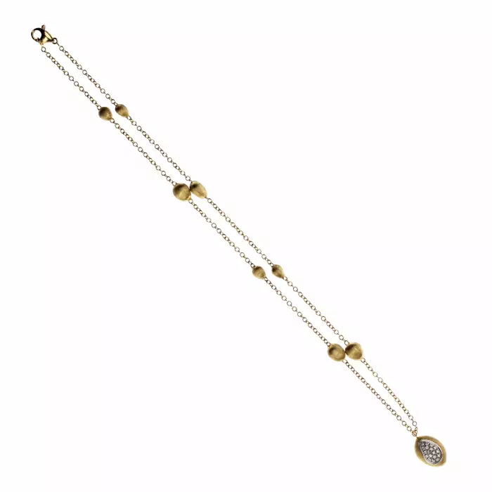 Marco Biсego. Chaîne en or originale avec pendentif et diamants. 