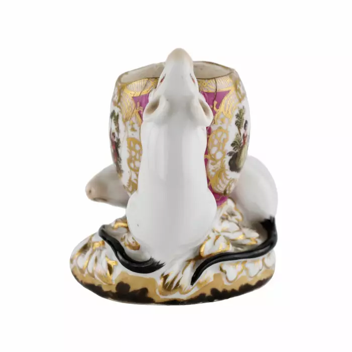 Decorative composition with two mice near the egg. KPM, 19th century. 
