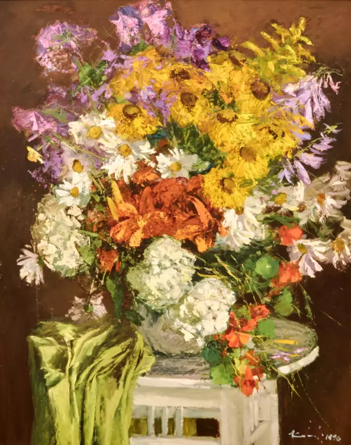 Nature morte aux fleurs d`automne. Janis KALNMALIS. 