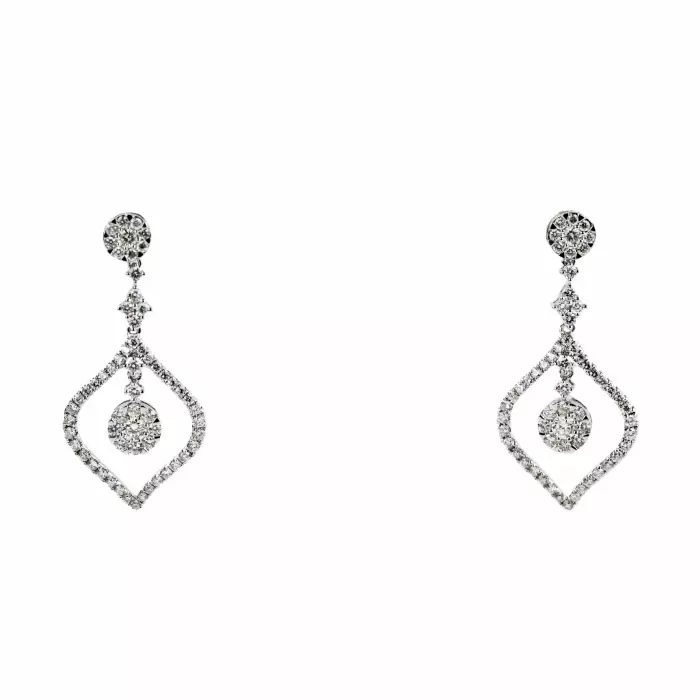 Серьги белого золота с бриллиантами. Giorgio Visconti.