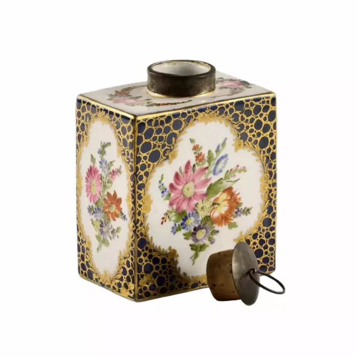 Bocal pour conserver le the. Meissen. 