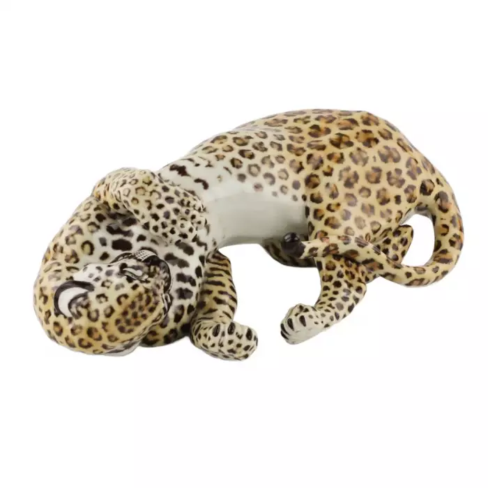 Nymphenburg Leopard Amidou par Hans Behrens, Allemagne des années 1960 