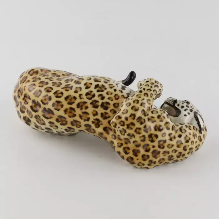 Nymphenburg Leopard Amidou par Hans Behrens, Allemagne des années 1960 