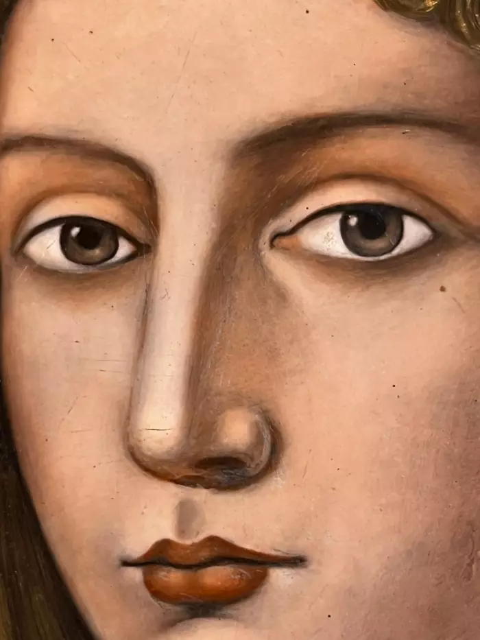European school - Noblewoman, Enamel on copper.