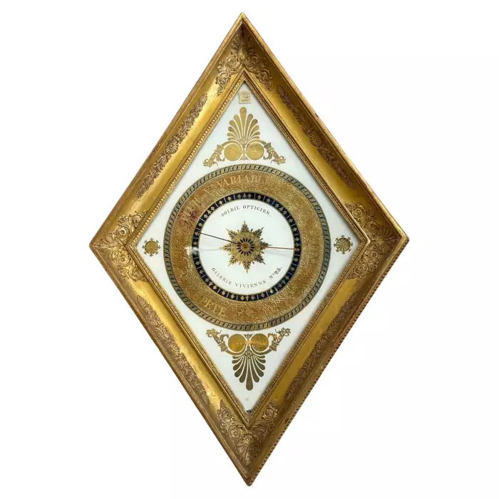 Charles X Diamond-Shaped Gilt Mercury Barometer, Circa 1820, Paris, France