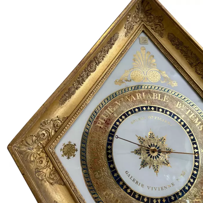 Charles X Diamond-Shaped Gilt Mercury Barometer, Circa 1820, Paris, France