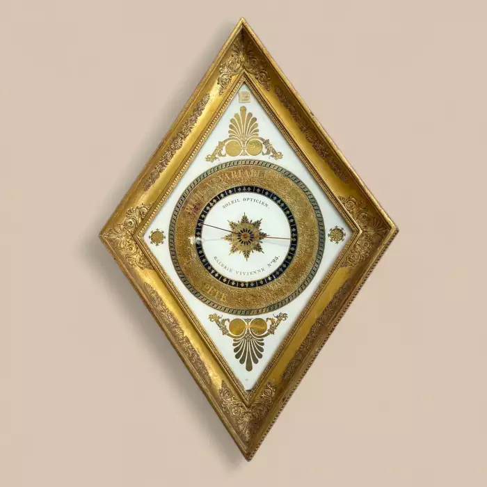 Charles X Diamond-Shaped Gilt Mercury Barometer, Circa 1820, Paris, France