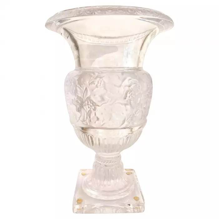 Lalique Versailles Vase in Clear Crystal — France, 1939 Design, Circa 1990