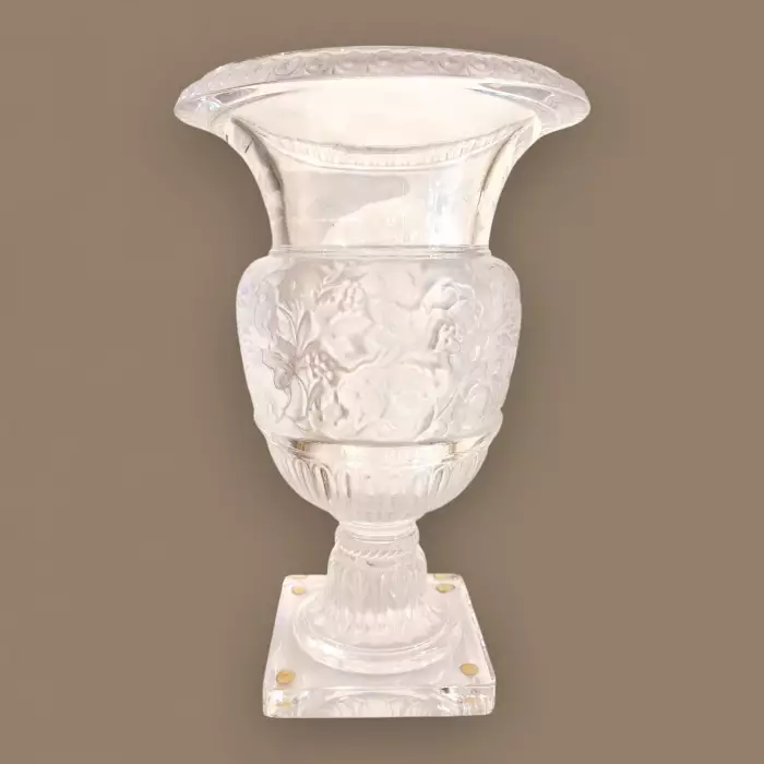 Lalique Versailles Vase in Clear Crystal — France, 1939 Design, Circa 1990