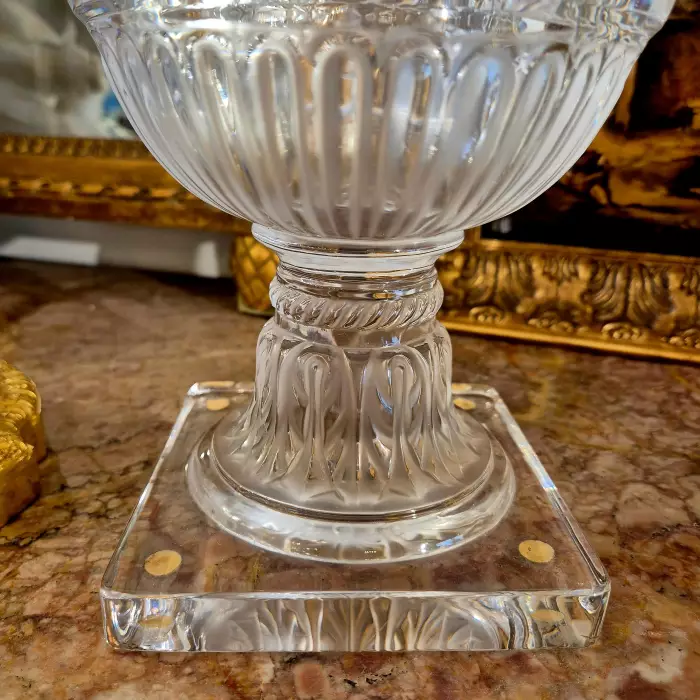 Lalique Versailles Vase in Clear Crystal — France, 1939 Design, Circa 1990