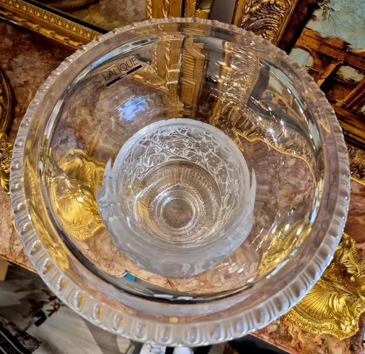 Lalique Versailles Vase in Clear Crystal — France, 1939 Design, Circa 1990