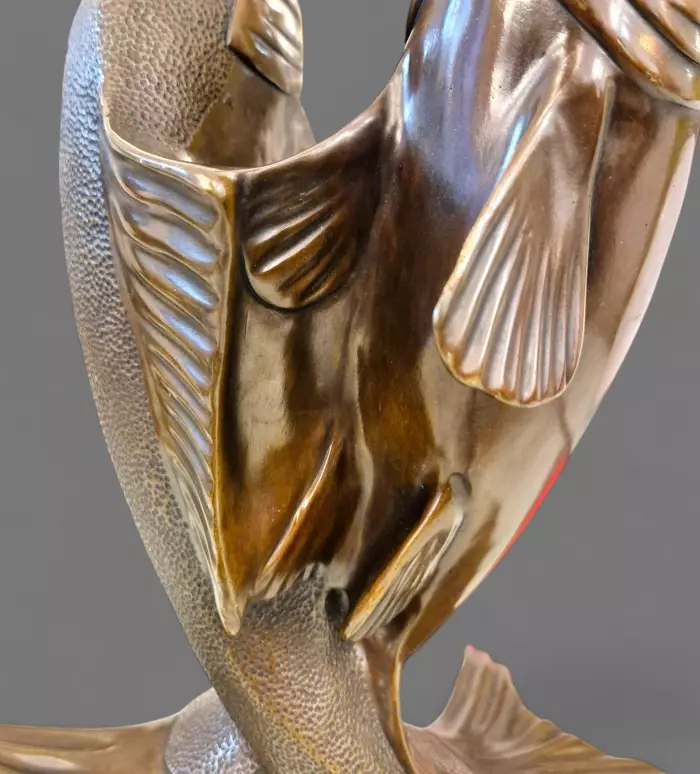 Edouard Marcel Sandoz, entwined carps, bronze, Susse Frères foundrymen, 1920