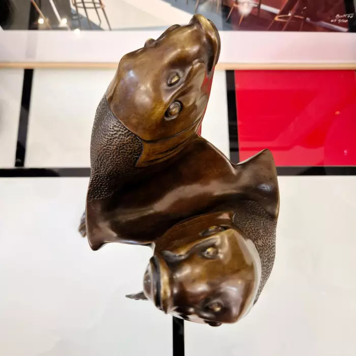 Edouard Marcel Sandoz, entwined carps, bronze, Susse Frères foundrymen, 1920