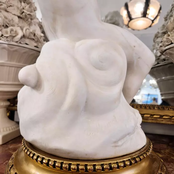 Carrara marble statue of Cupid, 19th century, after Étienne Maurice Falconet