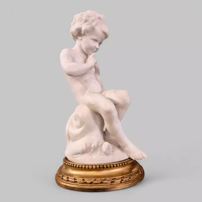 Carrara marble statue of Cupid, 19th century, after Étienne Maurice Falconet