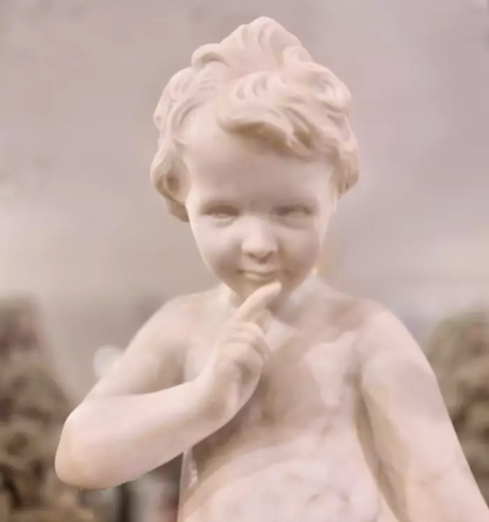 Carrara marble statue of Cupid, 19th century, after Étienne Maurice Falconet