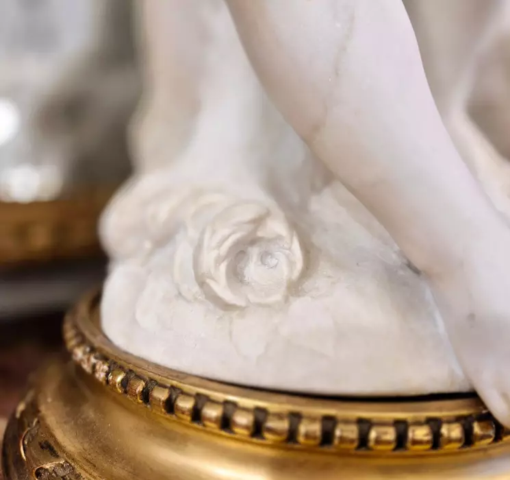 Carrara marble statue of Cupid, 19th century, after Étienne Maurice Falconet