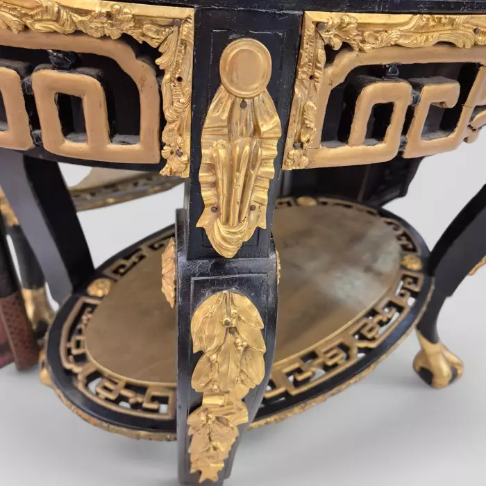 Maison ROMÉO champagne cooler, Wood and gilt bronze, circa 1970