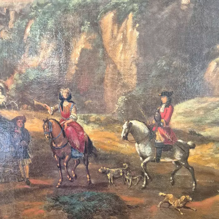 Hunting scene, 18th century, Oil on canvas