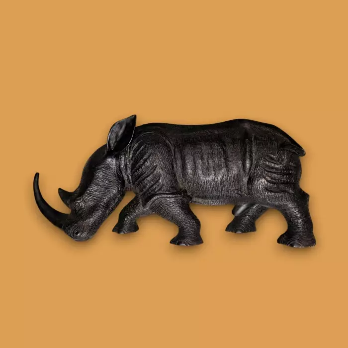 Carved wood rhinoceros, Circa 1950
