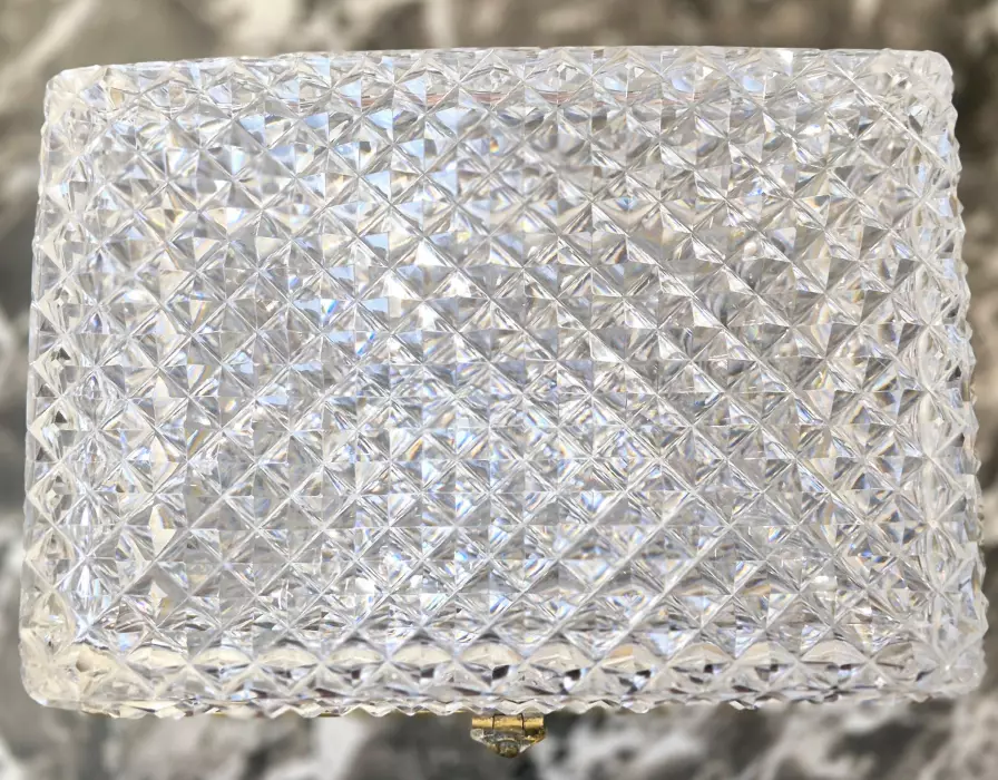 Large cut-crystal box with gilt-bronze mounting, Charles X period, circa 1830.