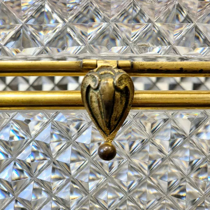 Large cut-crystal box with gilt-bronze mounting, Charles X period, circa 1830.
