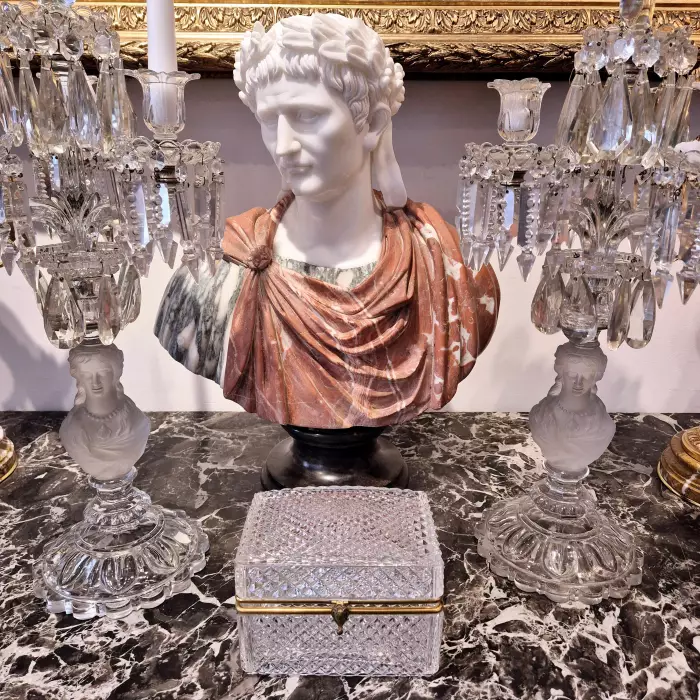 Large cut-crystal box with gilt-bronze mounting, Charles X period, circa 1830.