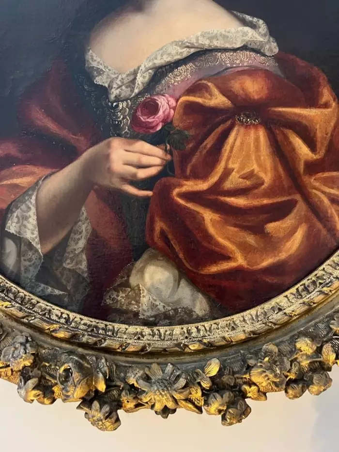 17th Century Oil on Canvas Portrait Painting of a French Noblewoman