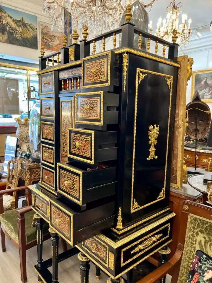 Napoleon III Cabinet in Boulle Marquetry, mid-20th Century.