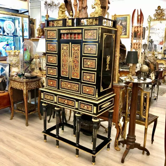 Napoleon III Cabinet in Boulle Marquetry, mid-20th Century.