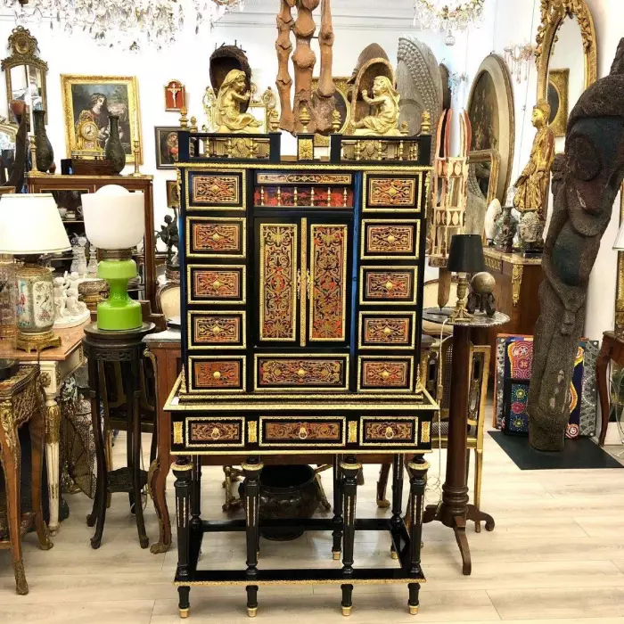 Napoleon III Cabinet in Boulle Marquetry, mid-20th Century.