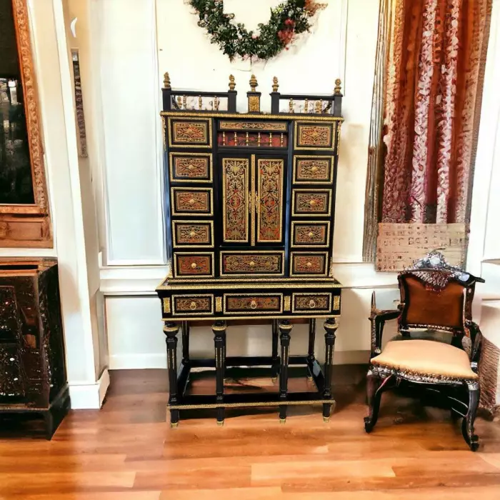 Napoleon III Cabinet in Boulle Marquetry, mid-20th Century.